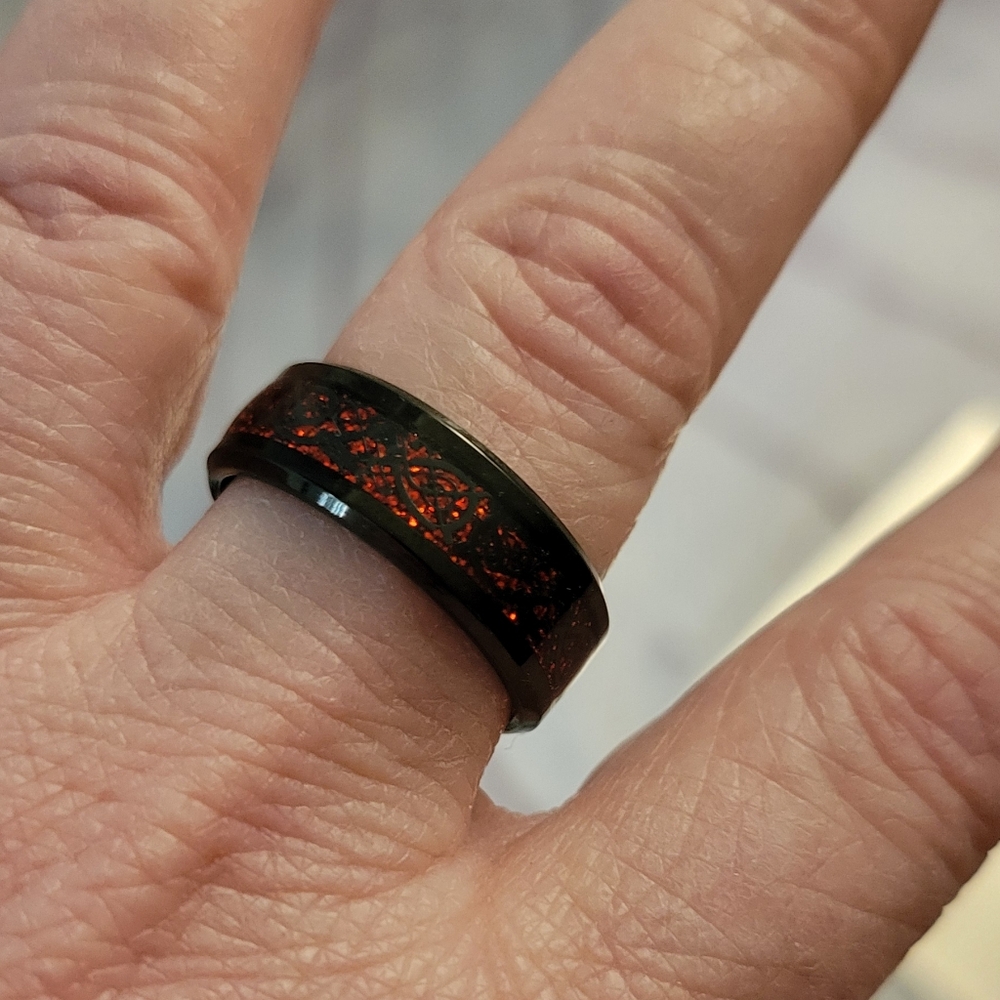 Mens Tungsten Galaxy Ring Wedding Band